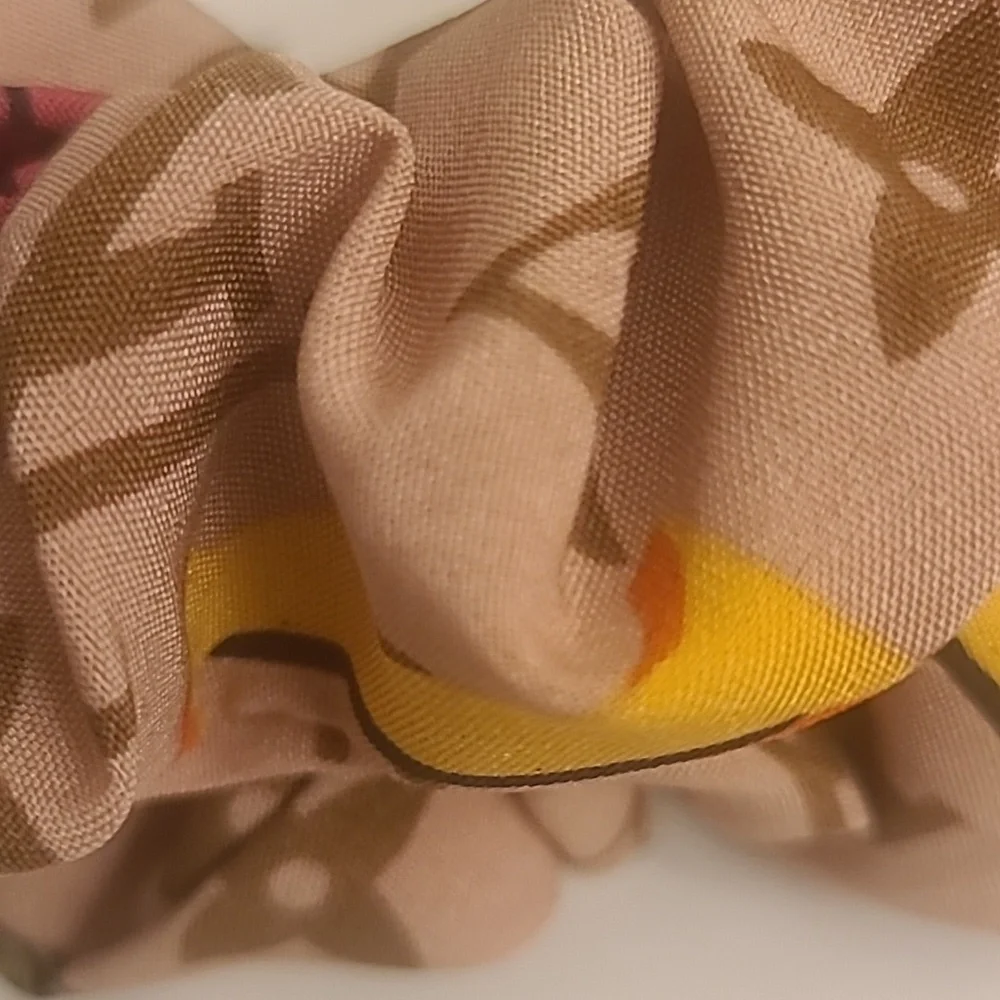 Fashion Jewelry Pink Monogram Patterned Scrunchie Set